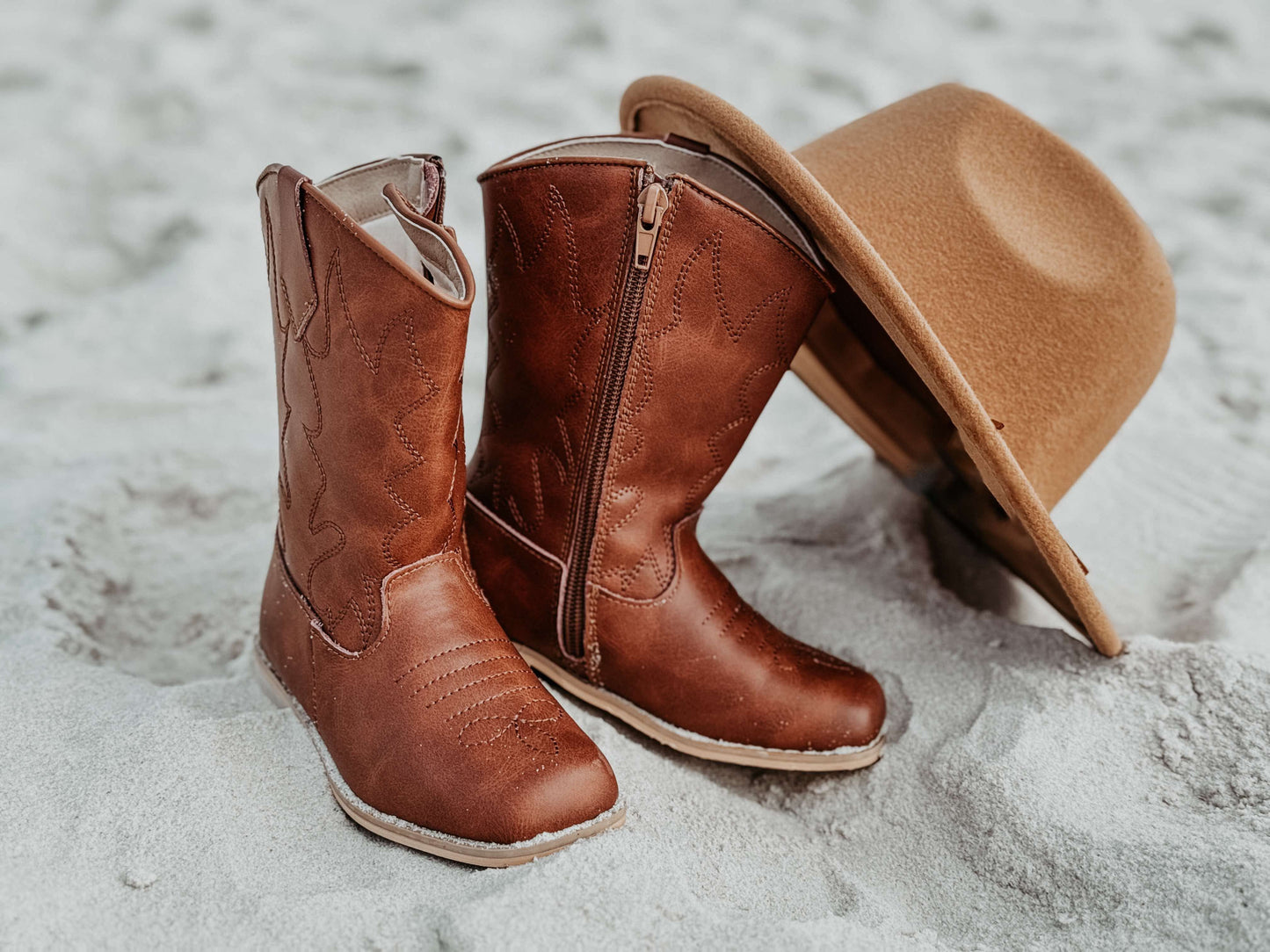 Brown cowboy boots