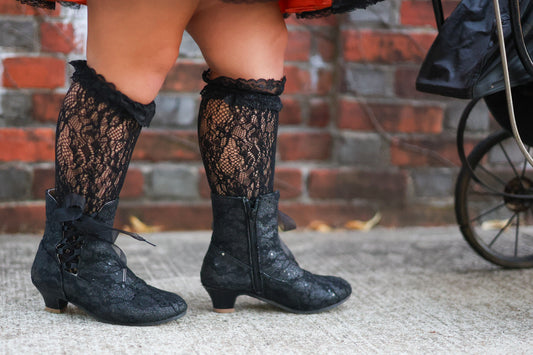 Black Lace Sparkle Penelope Heel