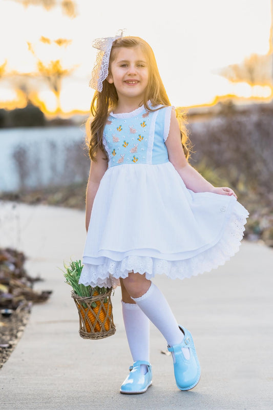 Ice Blue Patent Leather T Bar