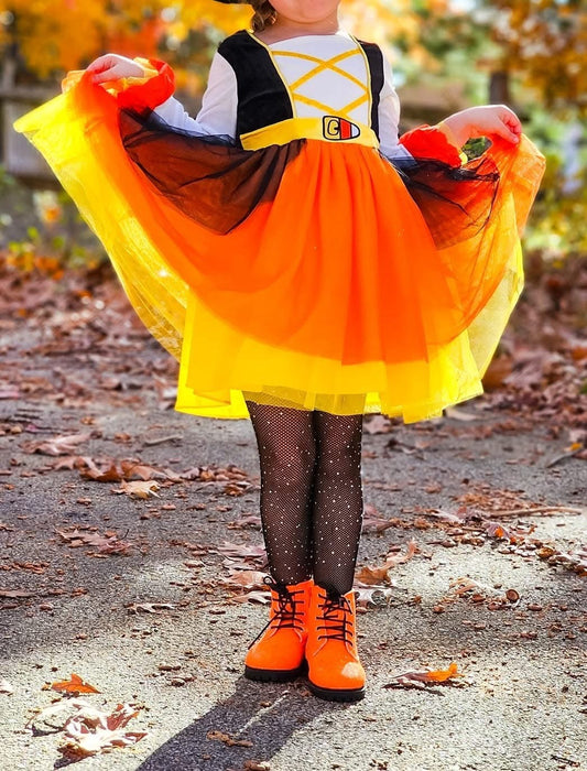 Orange Sparkle Combat Boots