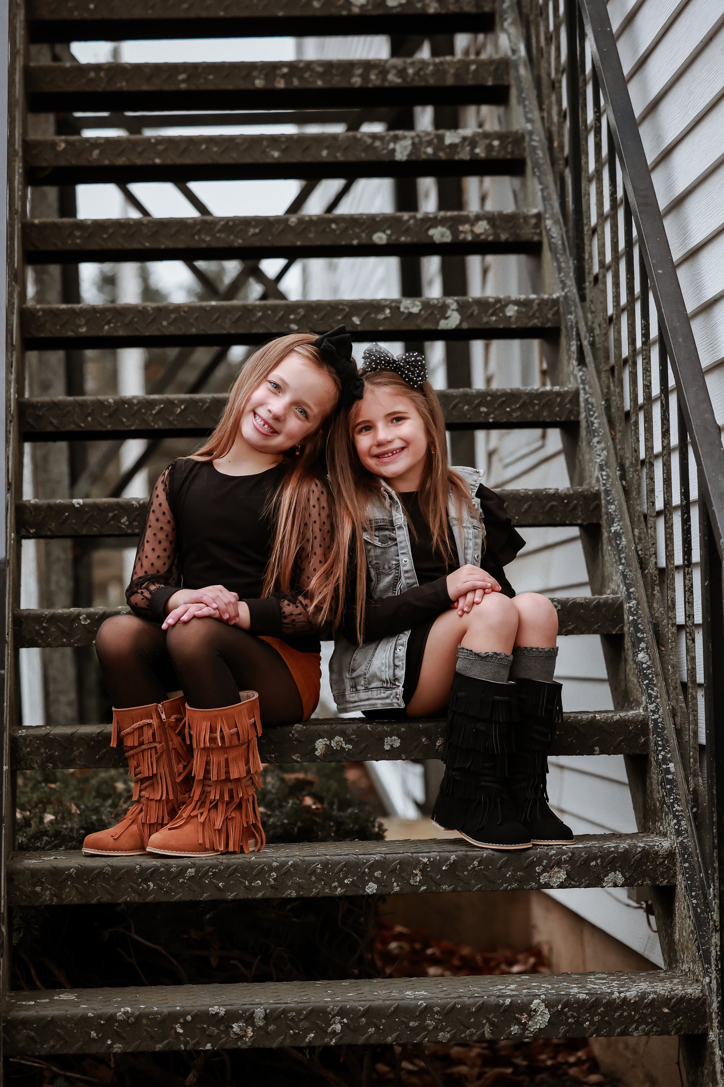 Black Suede Fringe Boots