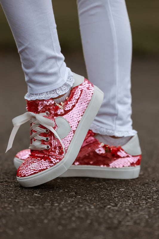 Sequin Heart Sneakers