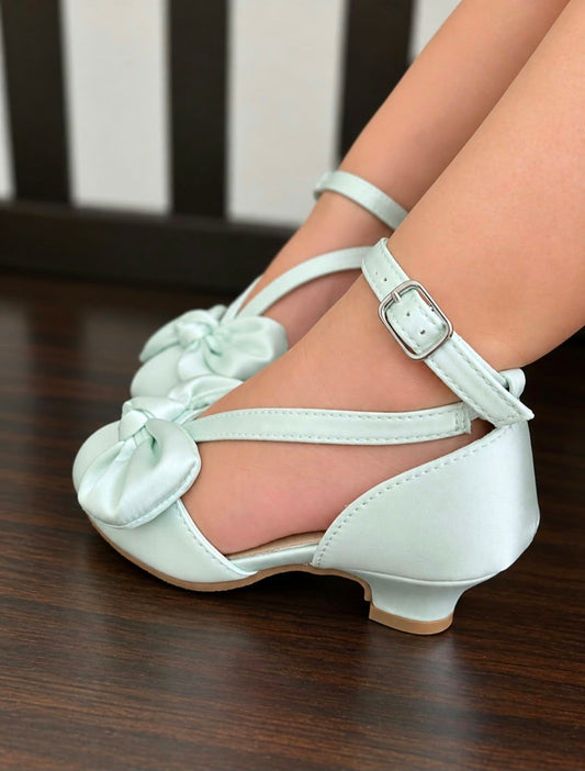 Light Sage Satin Heels