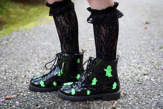 Black/Green Ghost Combat Boots