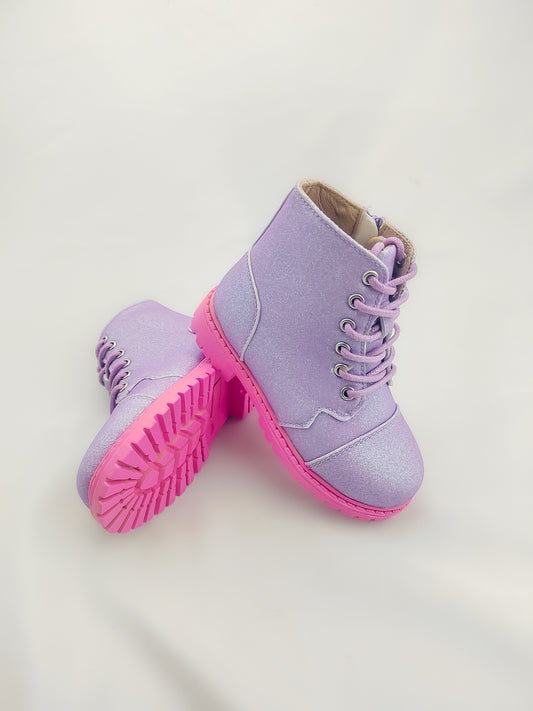 Purple Sparkle Combat with Pink Sole