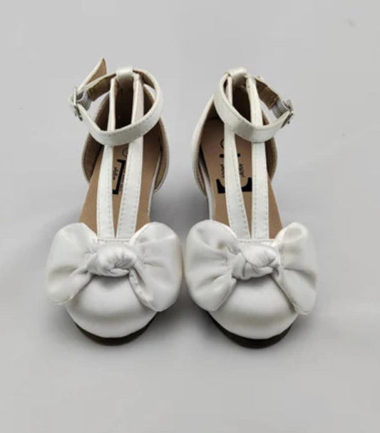 White Satin Heels
