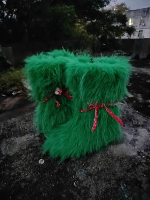 Pre Order Green Furry Boots