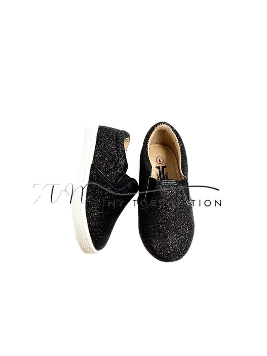 Black sparkle slip on