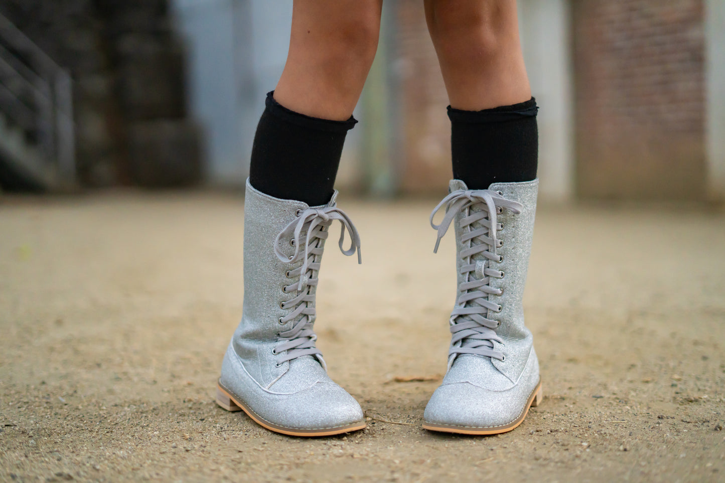 Pre Order Silver Shimmer Knee High Boots