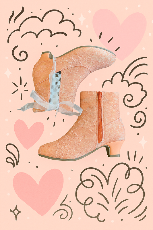 Orange Lace Sparkle Penelope Heel