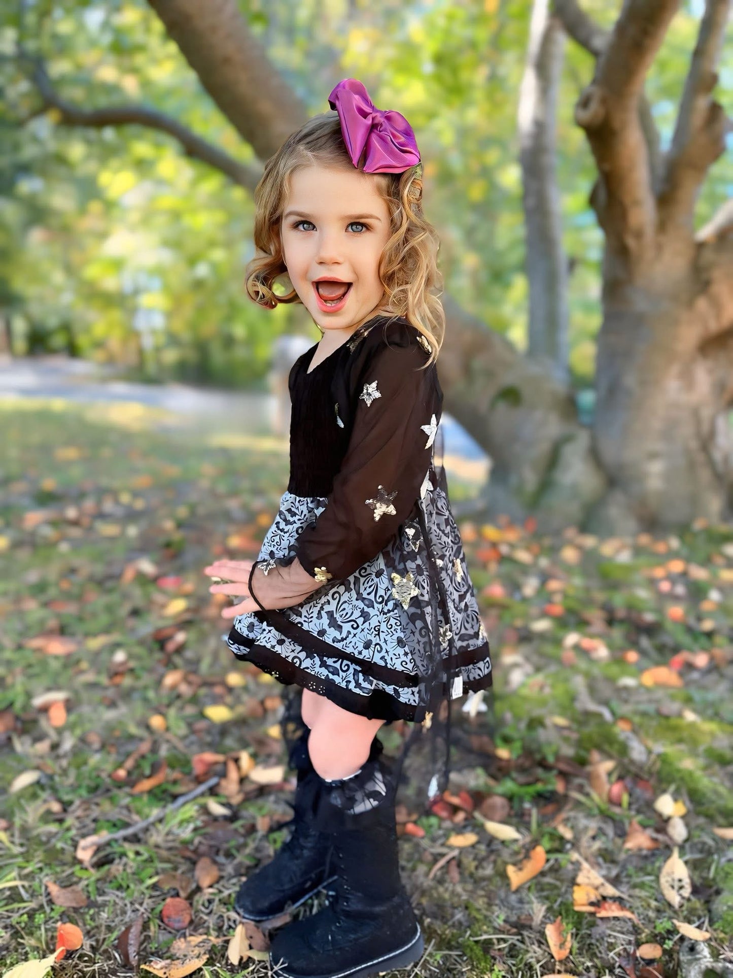Black Sparkle Lace Up Boot