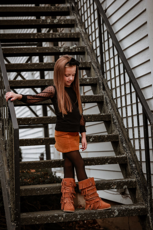 Brown Suede Fringe Boots