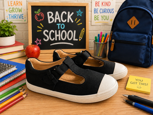 Black Canvas T bar sneaker