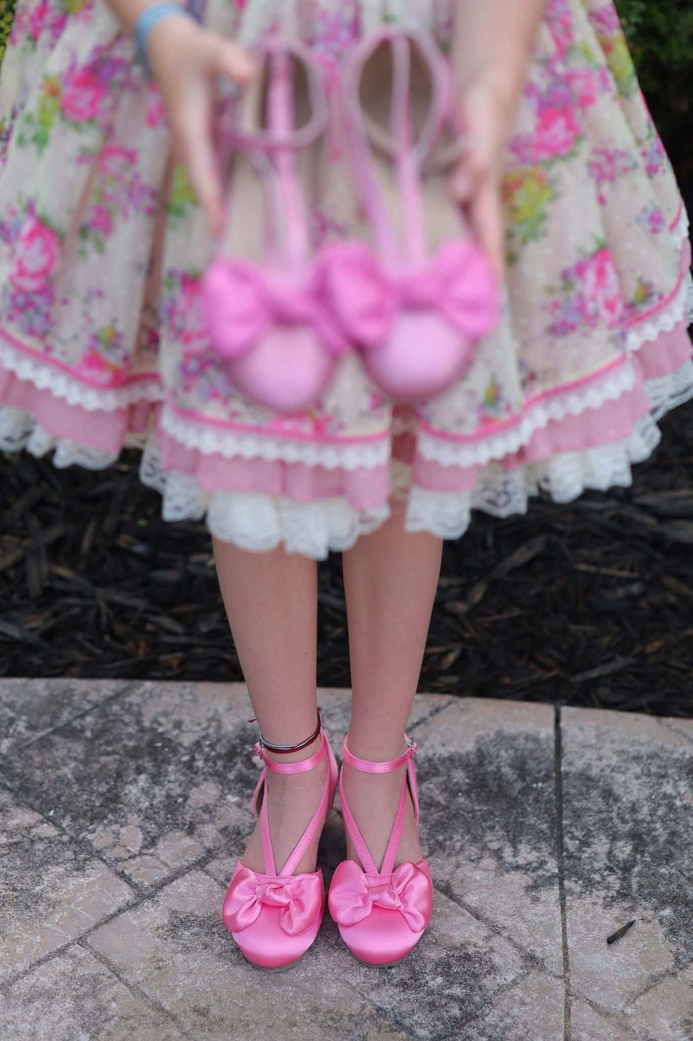 Pink Satin Heels