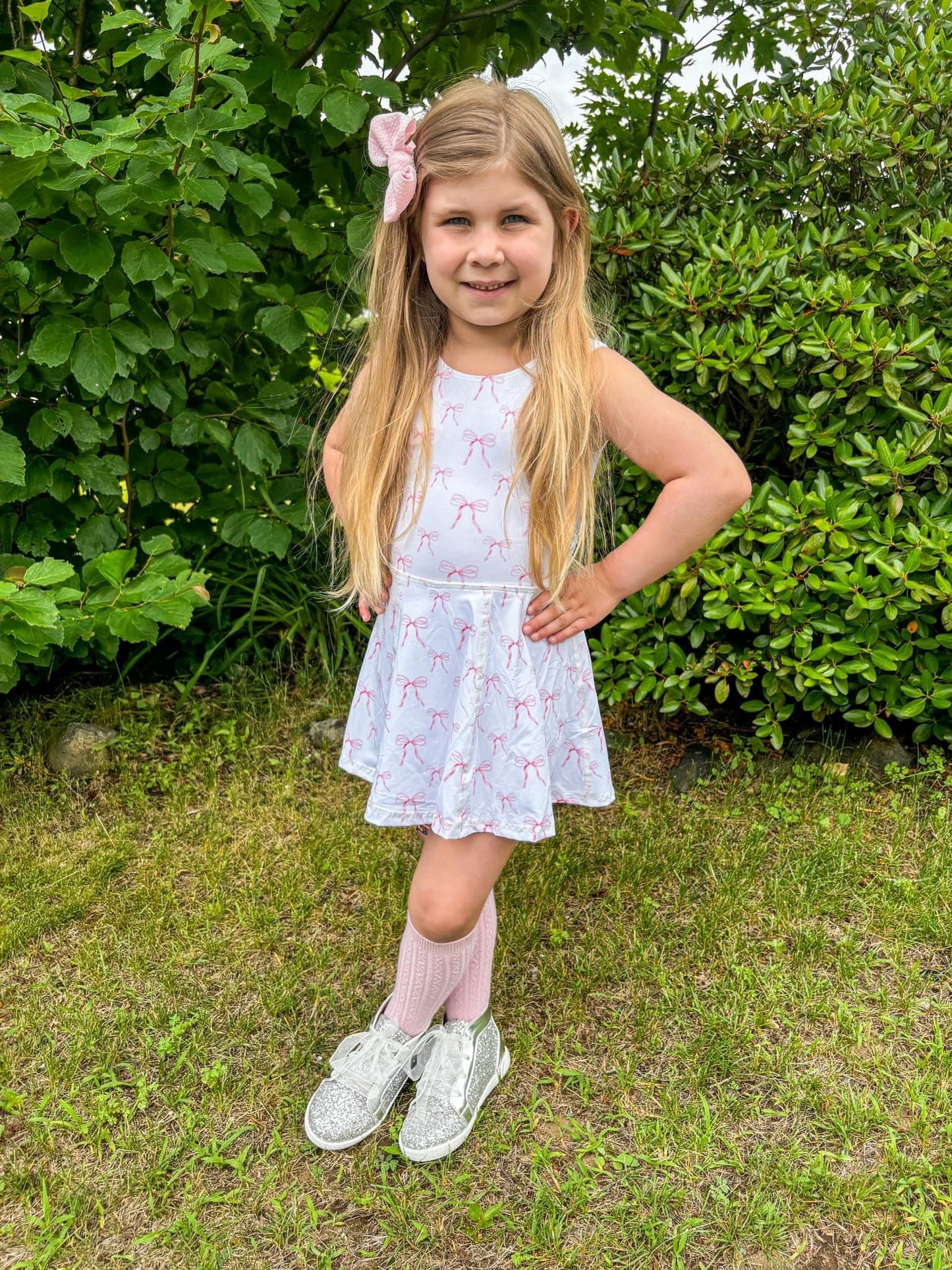 Josie Athletic Dress - Bow Print