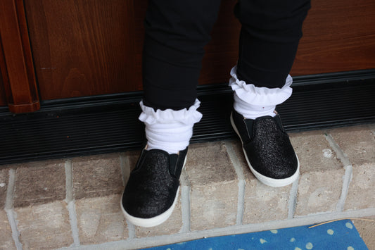 Black sparkle slip on