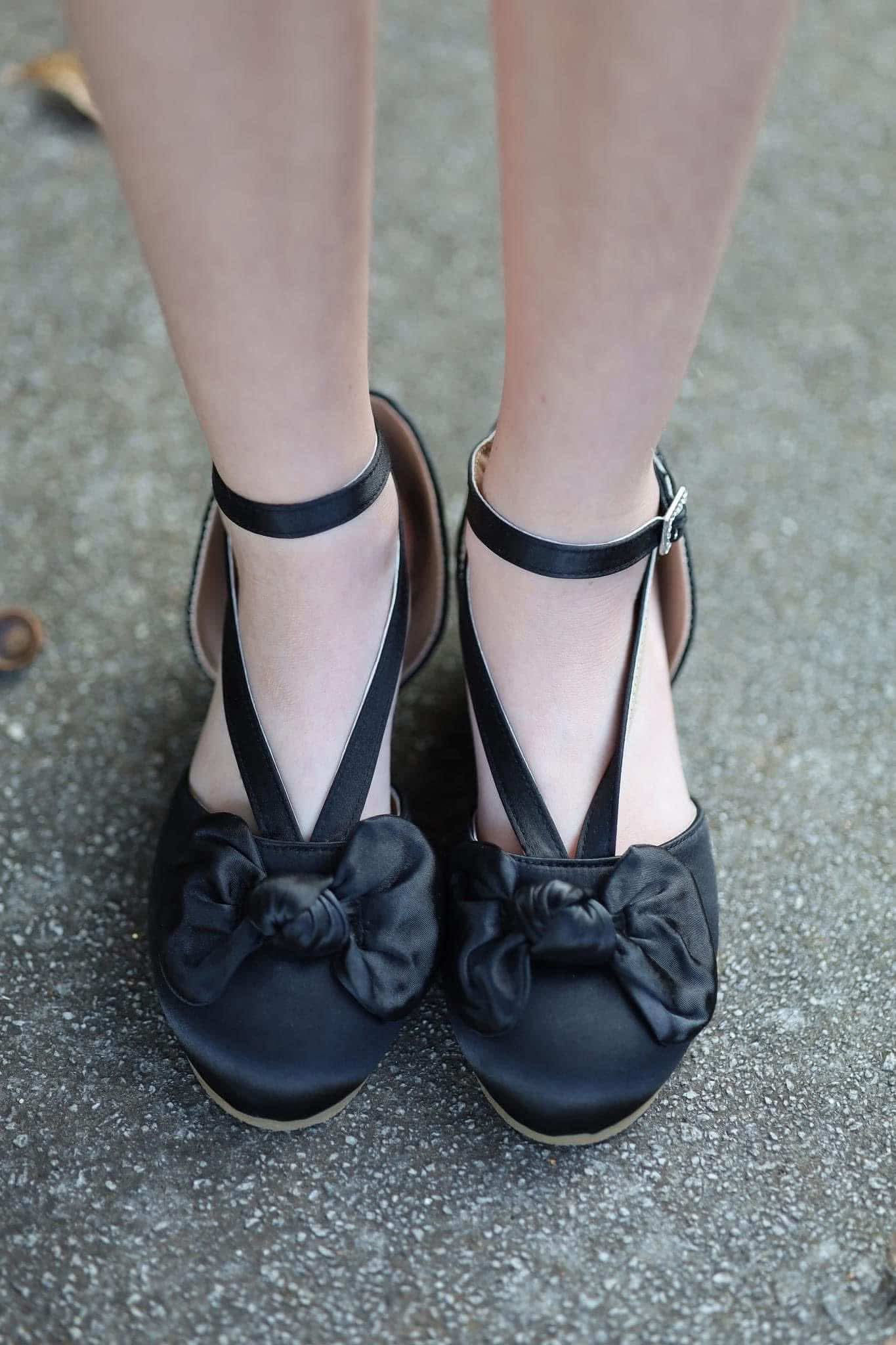 Black Satin Heels