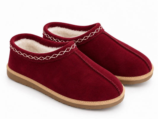 Pre-Order Fur Lined Burgundy Slippers