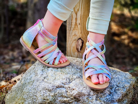 Pre-Order Rainbow Shimmer Strap Sandal