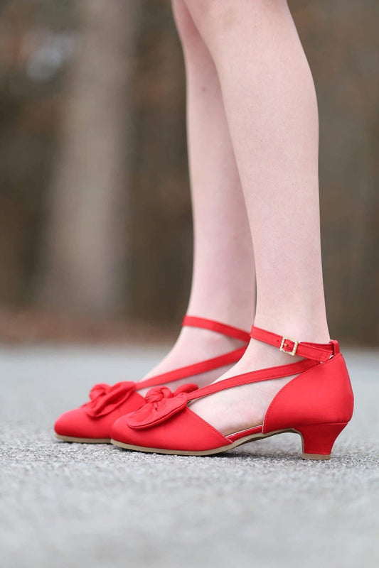 Red Satin Heels