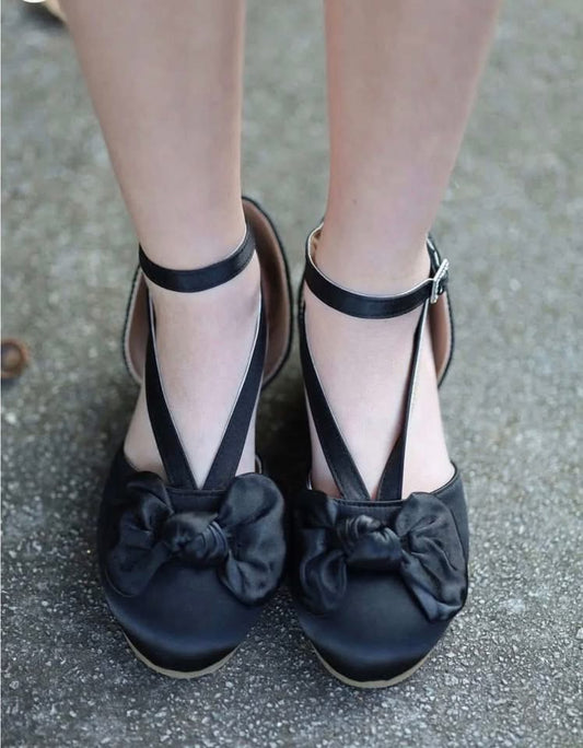 Black Satin Heels