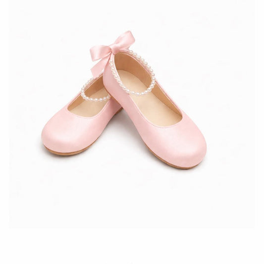 Pink Satin Pearl Flat