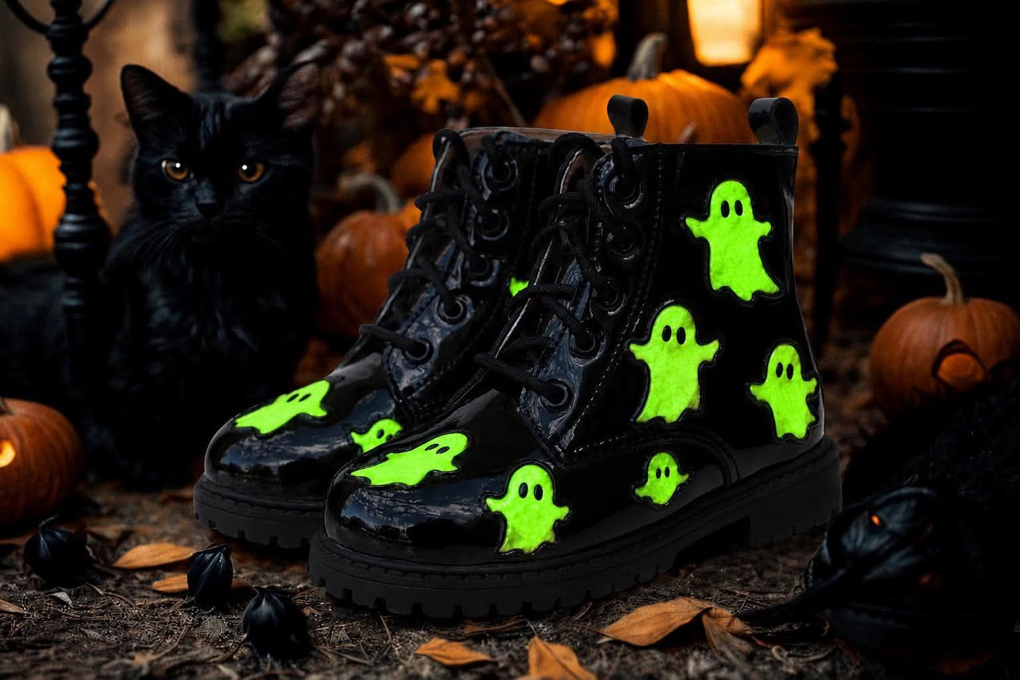 Pre Order Black/Green Ghost Combat Boots