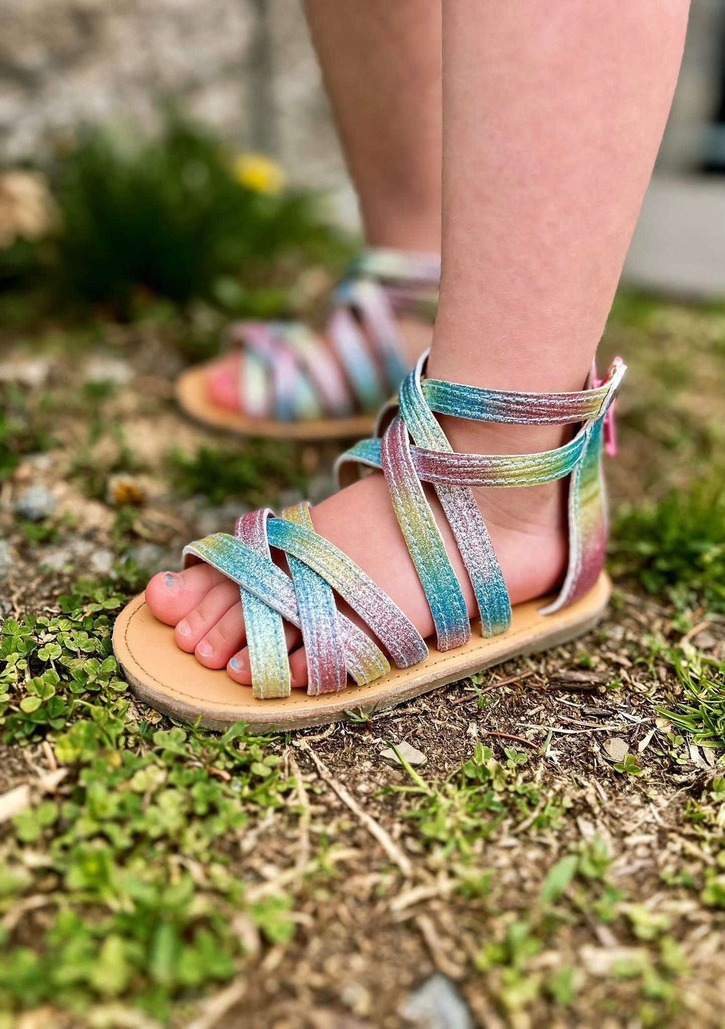 Pre-Order Rainbow Shimmer Strap Sandal