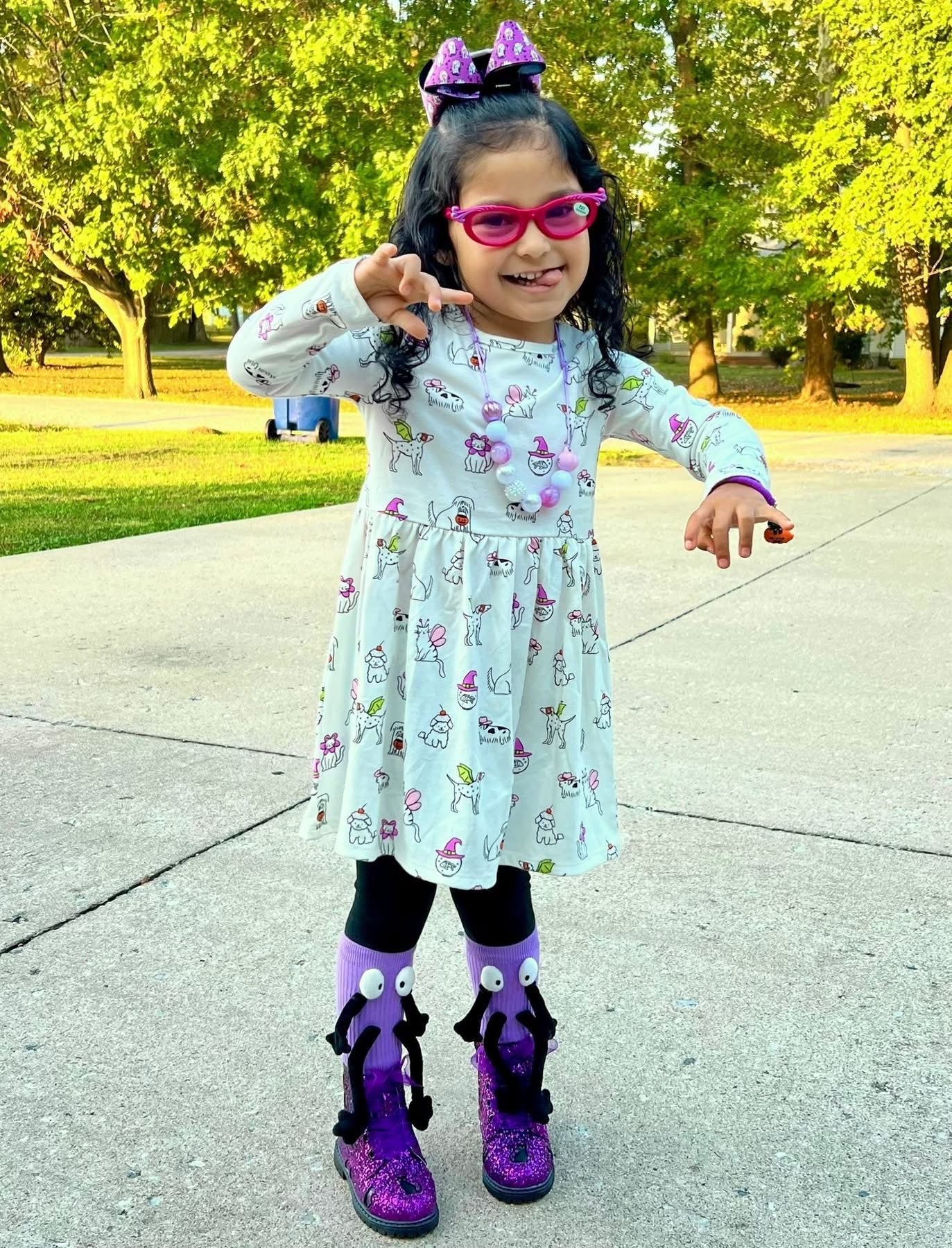 Pre Order Purple Sparkle Cat Combat Boots