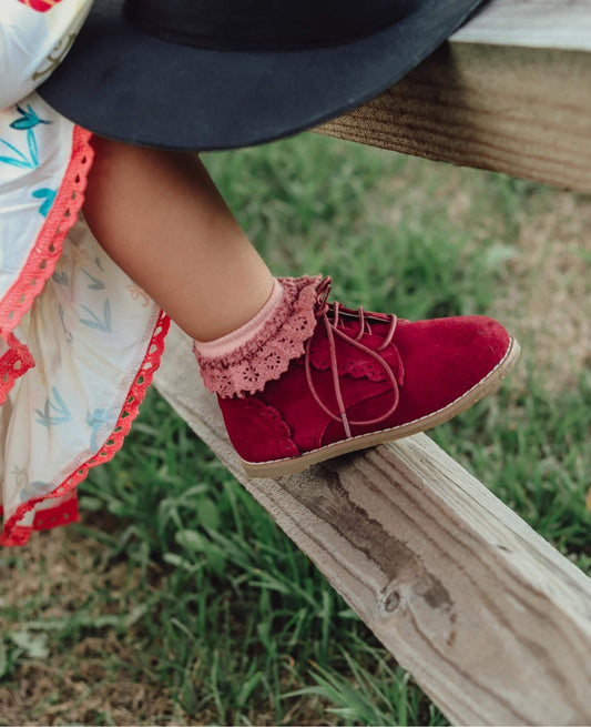 Maroon Suede Lola