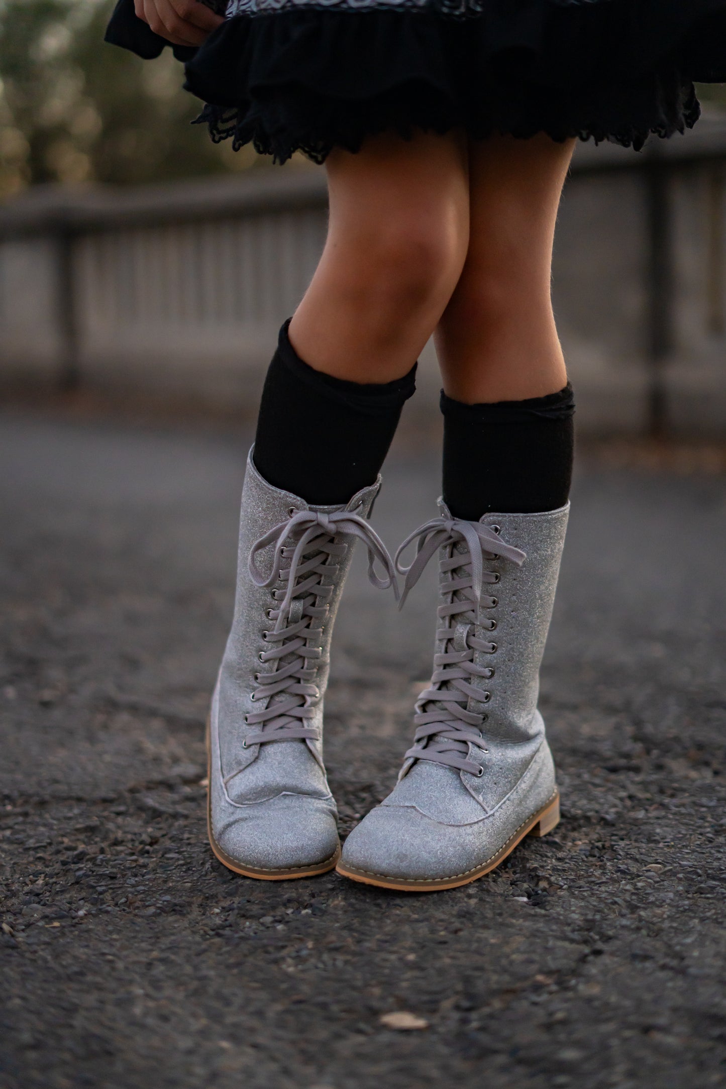 Pre Order Silver Shimmer Knee High Boots