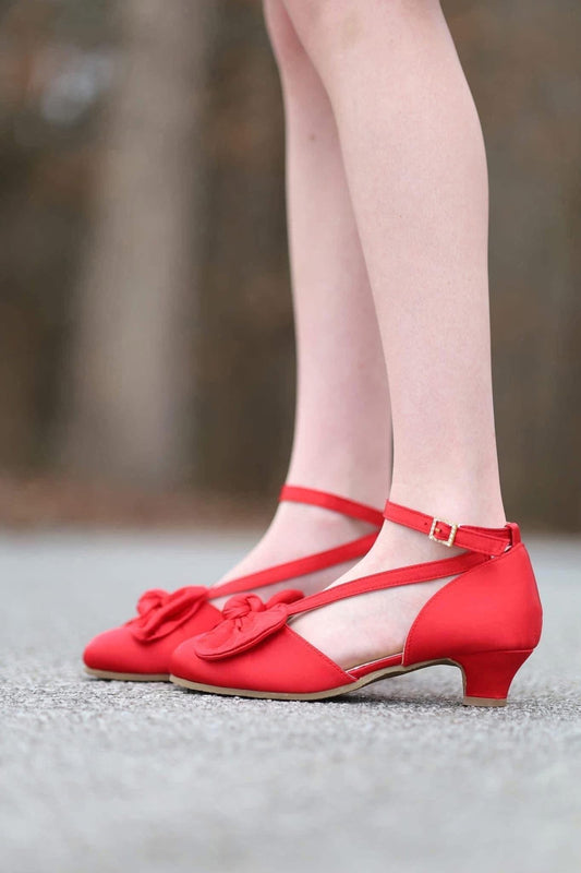 Red Satin Heels