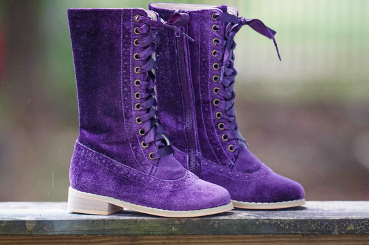 Purple Velvet Boots