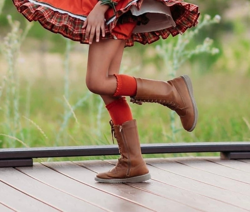 Pre Order Brown Lace Up Boot
