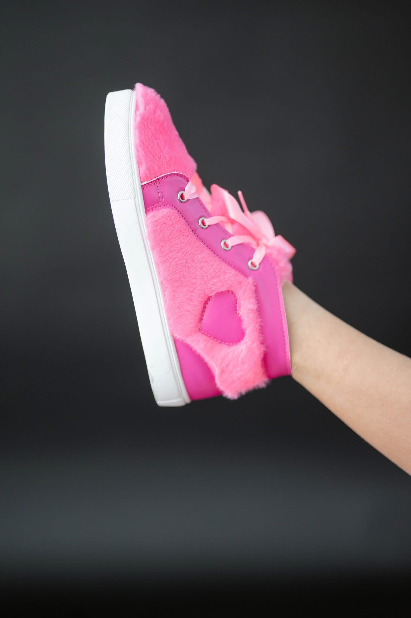 Fuzzy Heart Sneakers