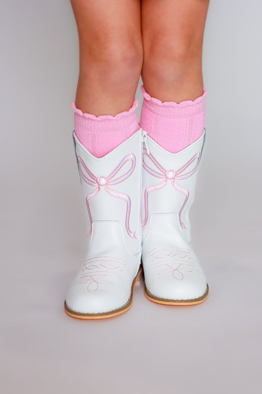 Embroidered Pink Cowgirl Boot