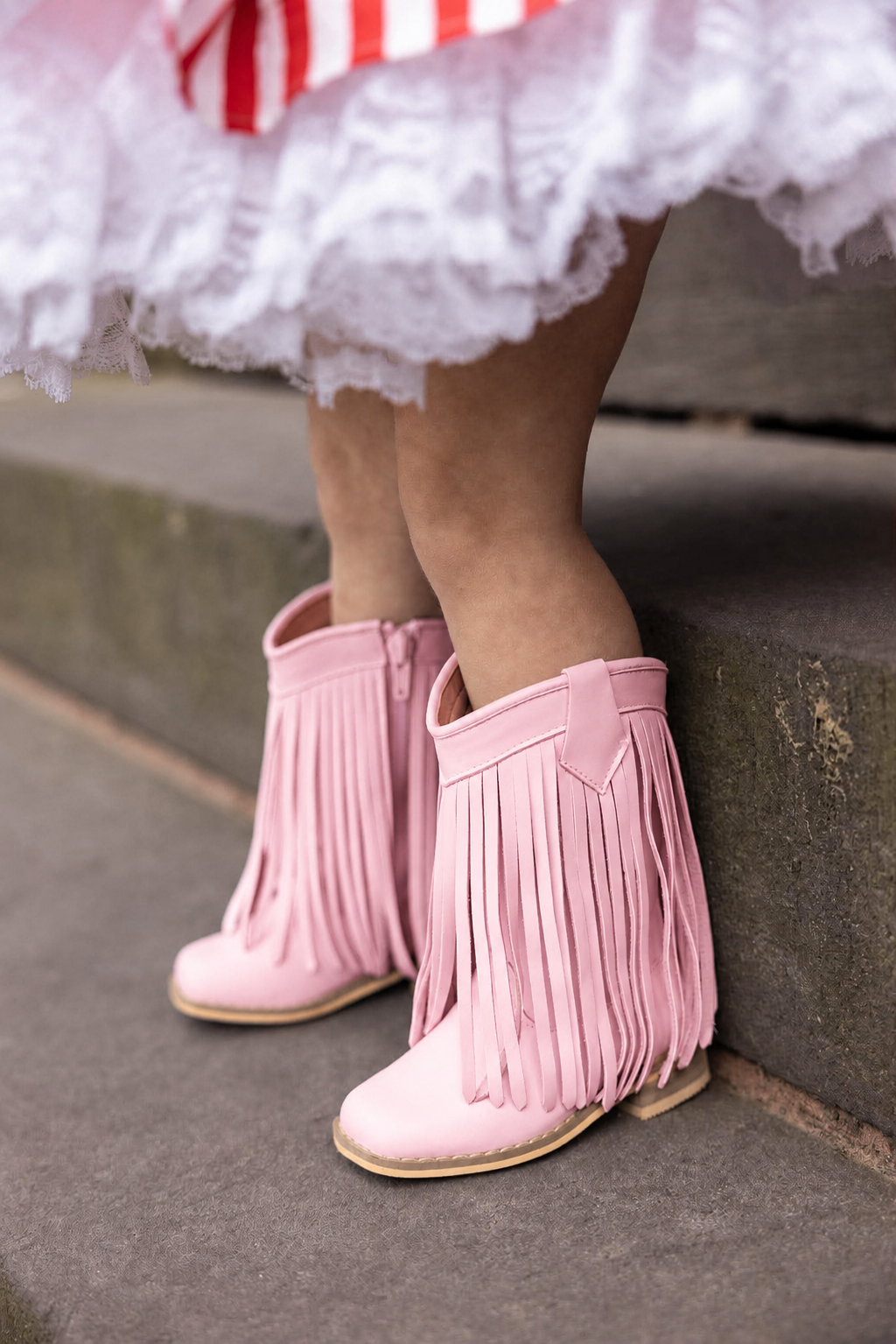 Pre Order Light Pink Fringe Boots