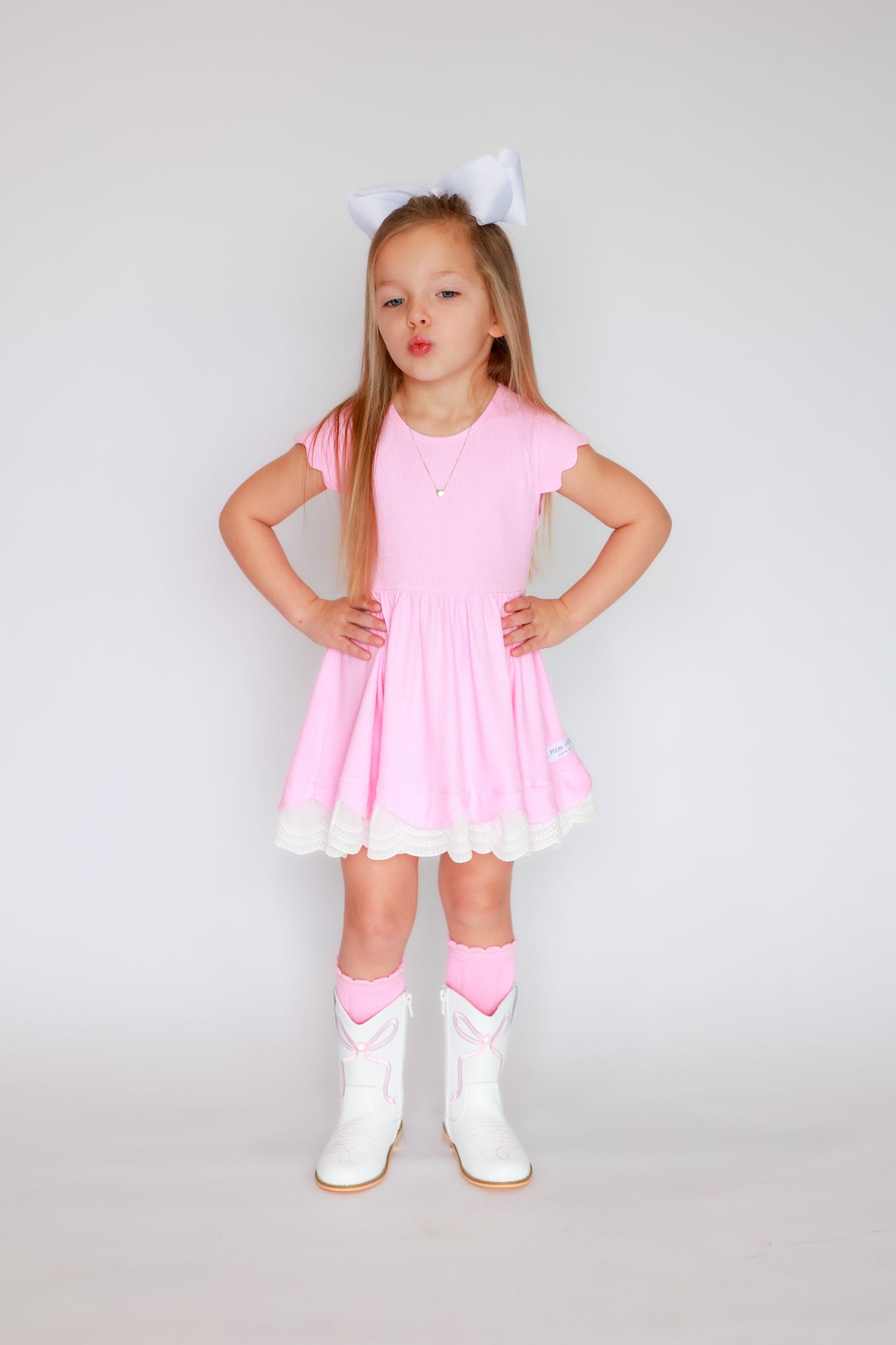 Embroidered Pink Cowgirl Boot