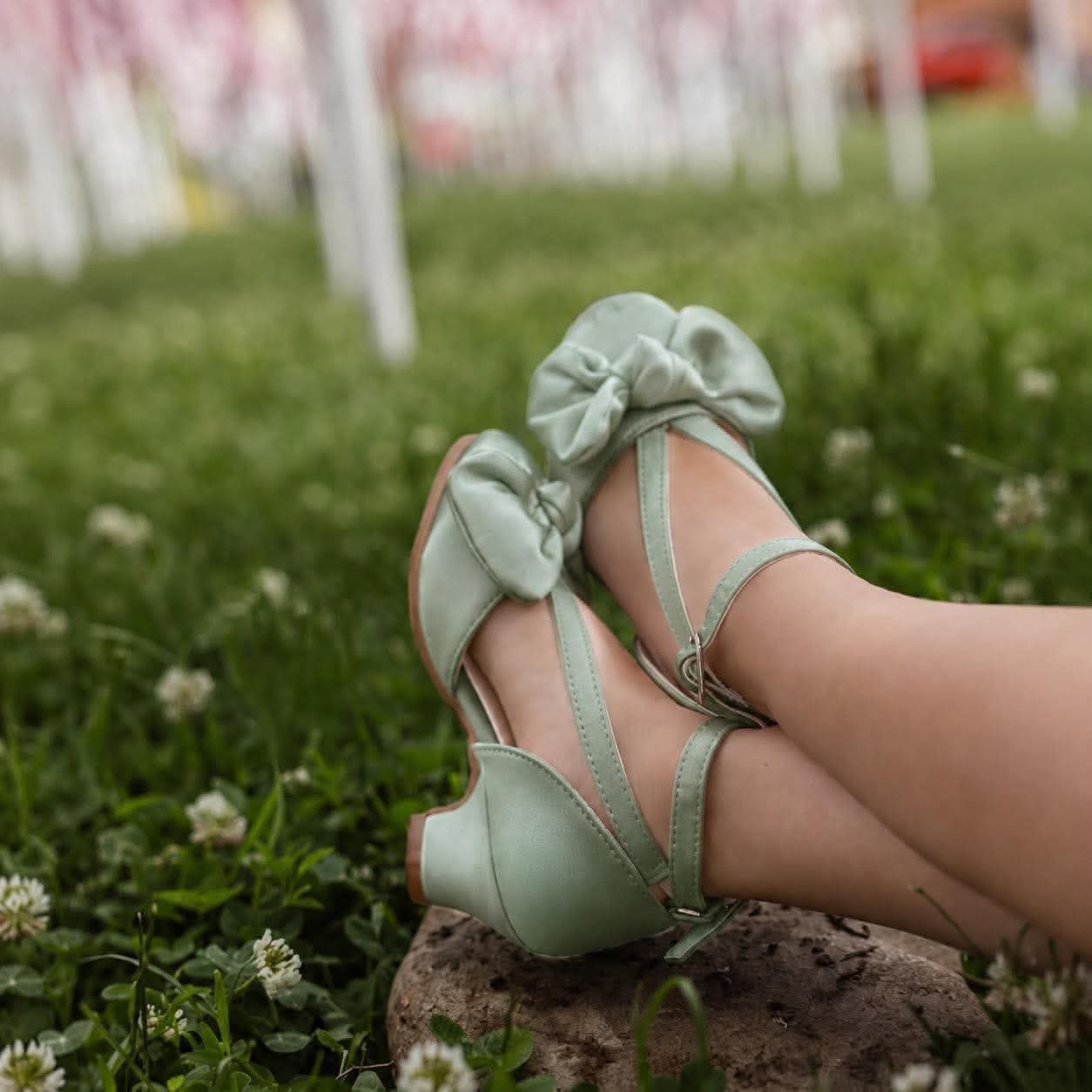Pre-Order Sage Green Satin Heels
