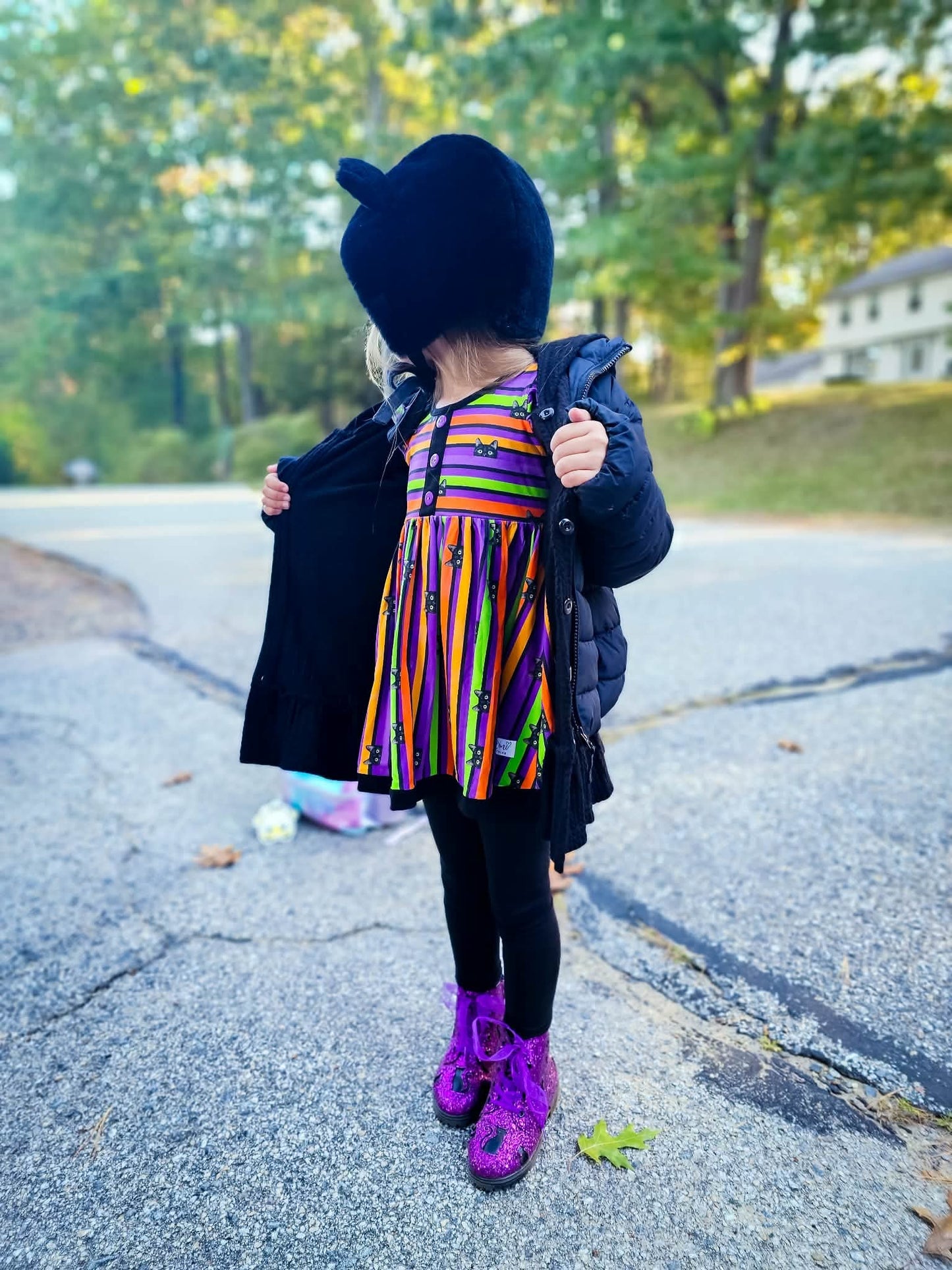 Pre Order Purple Sparkle Cat Combat Boots