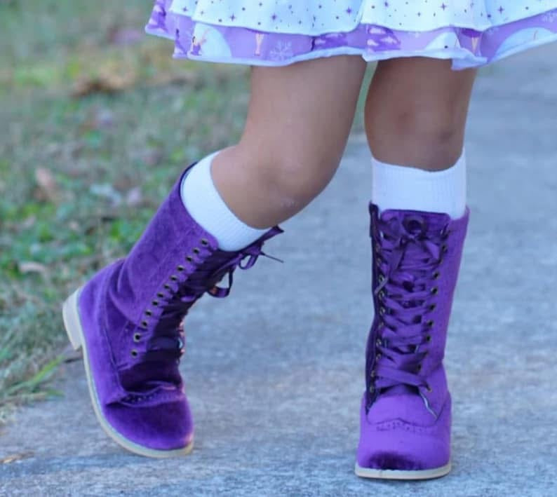 Pre Order Purple Velvet Boot