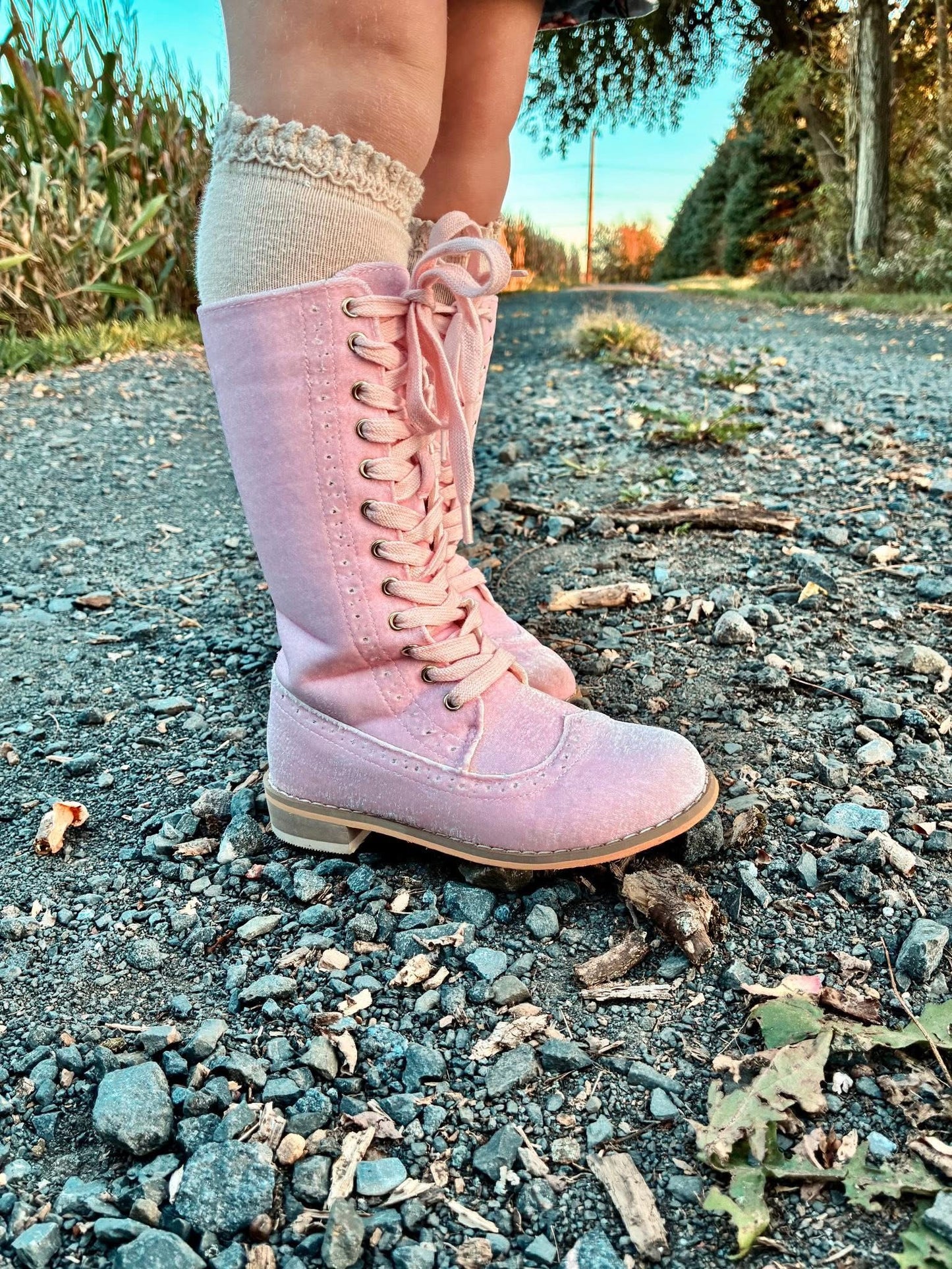 Pre Order Pink Velvet Boot