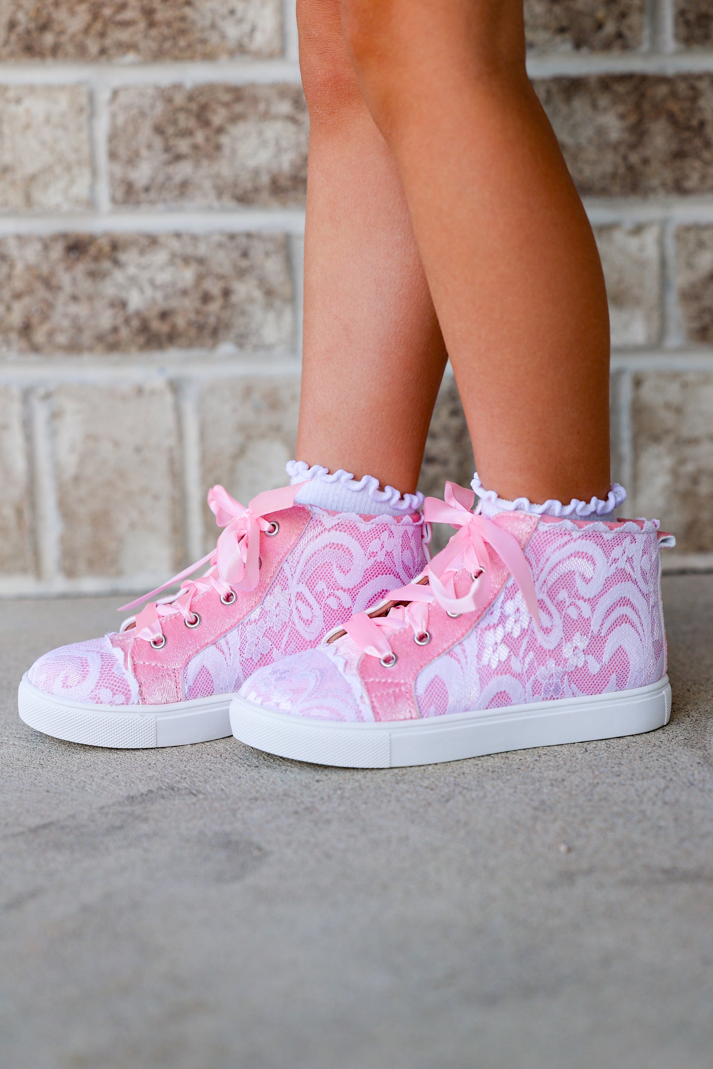 Pre-Order Pink Lacey High Top