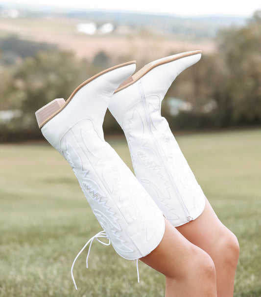 Pre Order White Brooke Boot