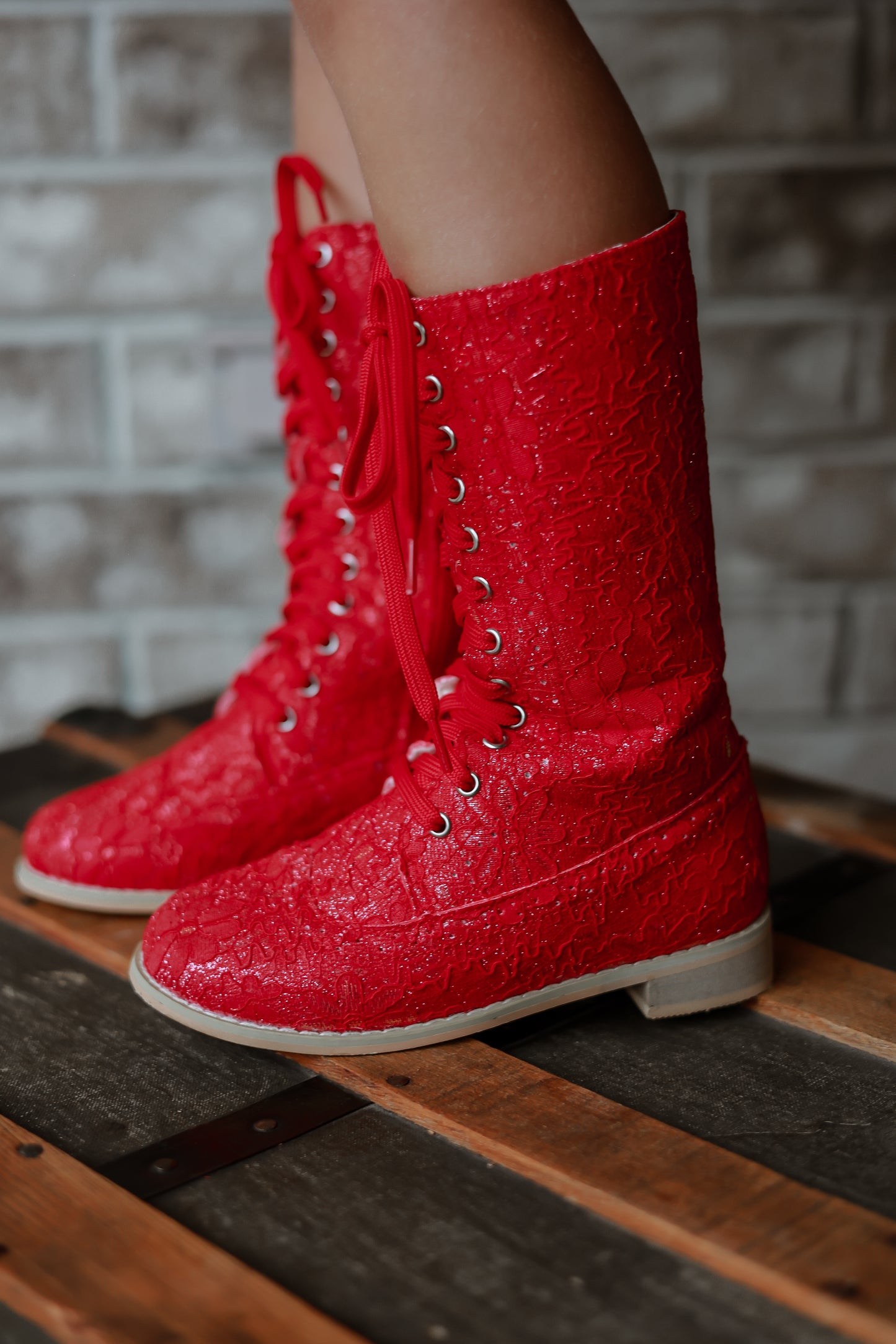 Pre Order Red Lace Isabelle Boot