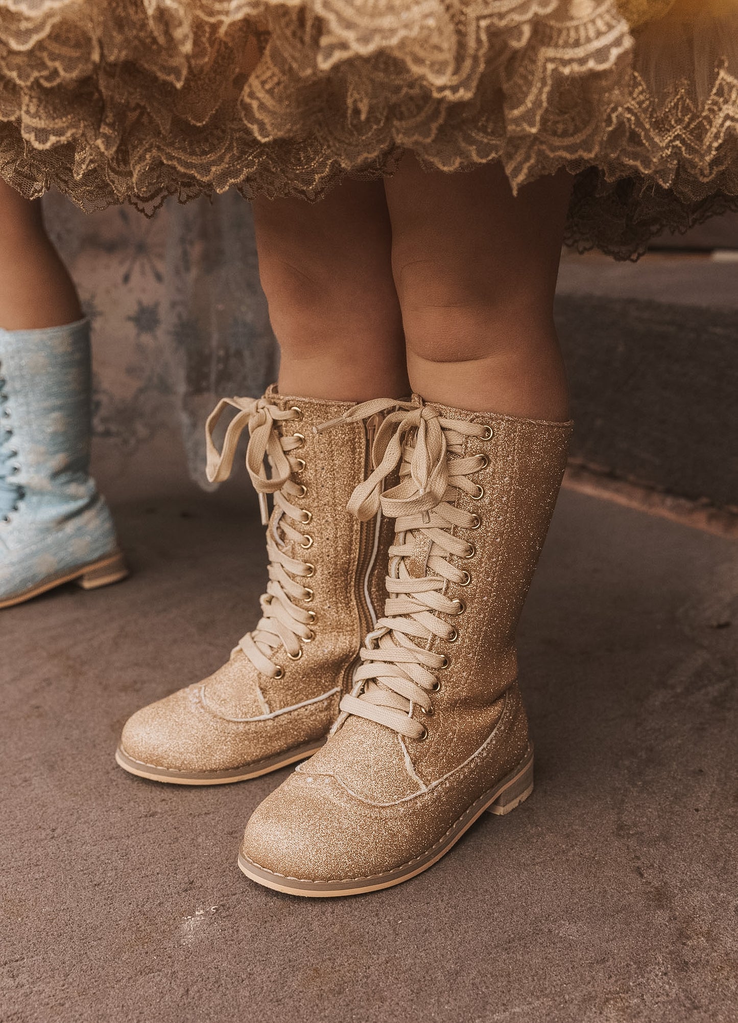 Pre Order Gold Shimmer Knee High Boots