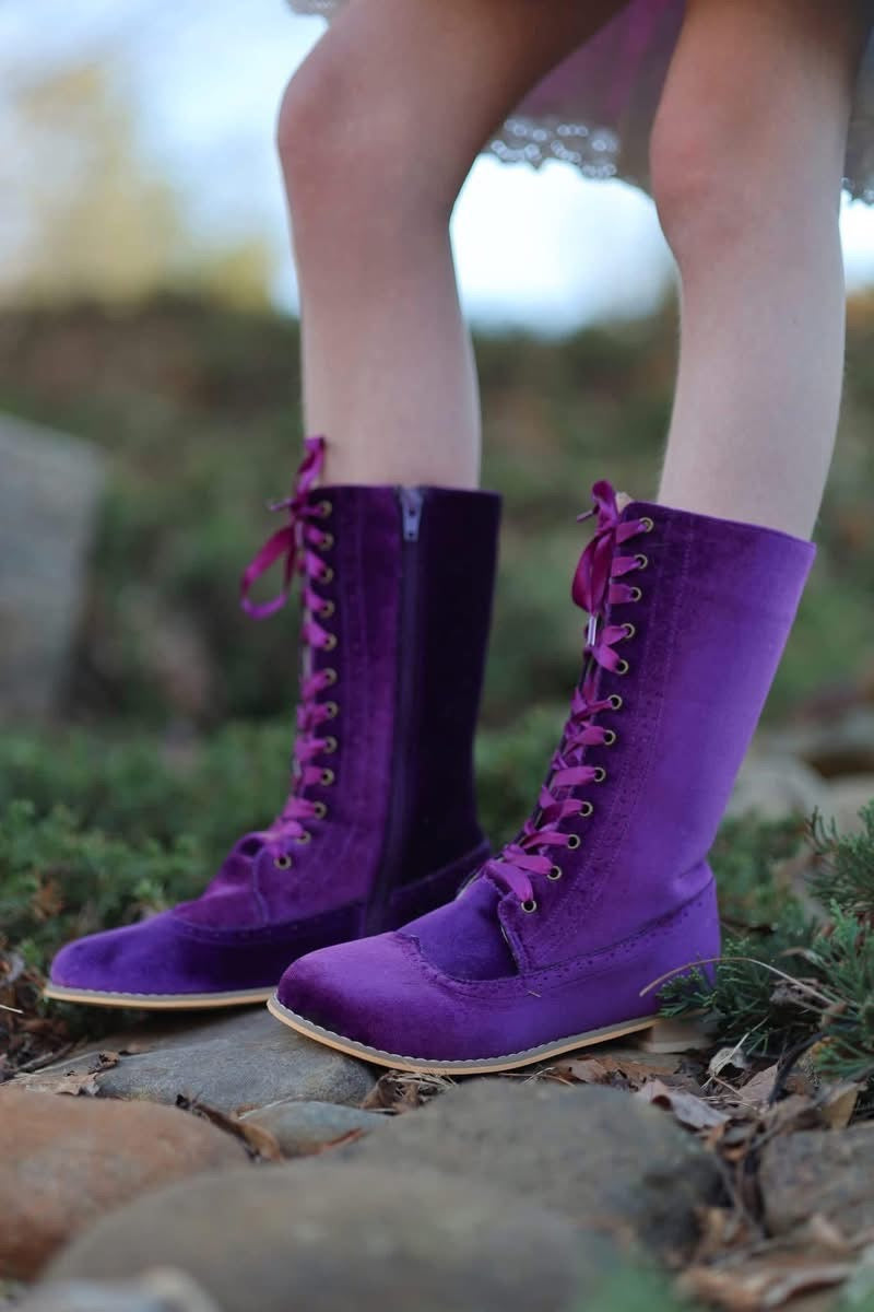 Pre Order Purple Velvet Boot