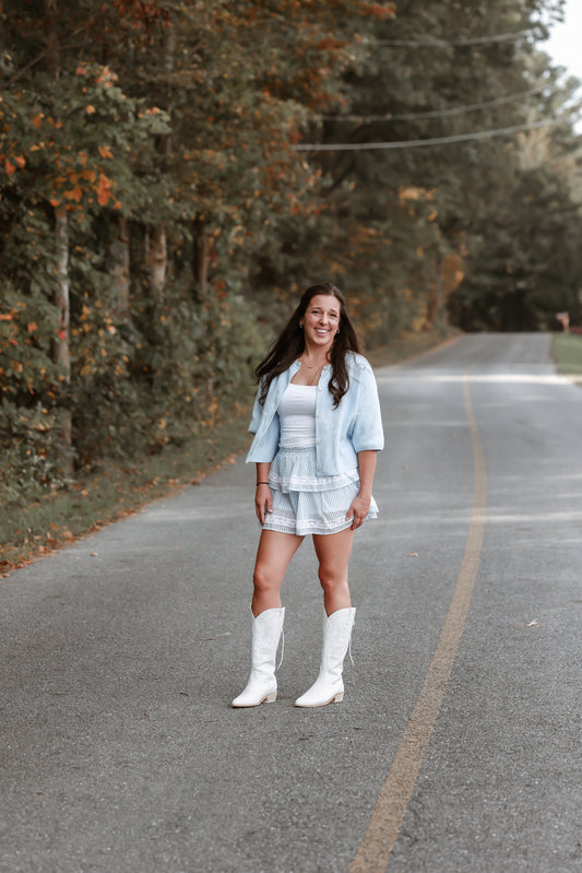 Pre Order White Brooke Boot