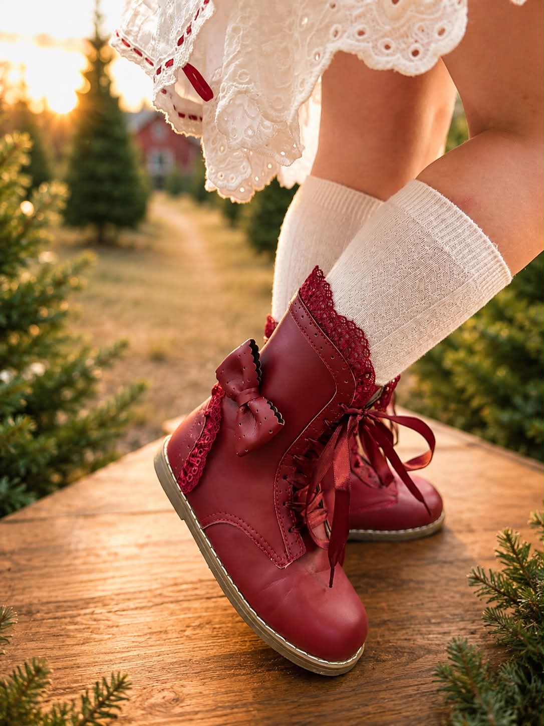 Pre Order Maroon Lacey Boot