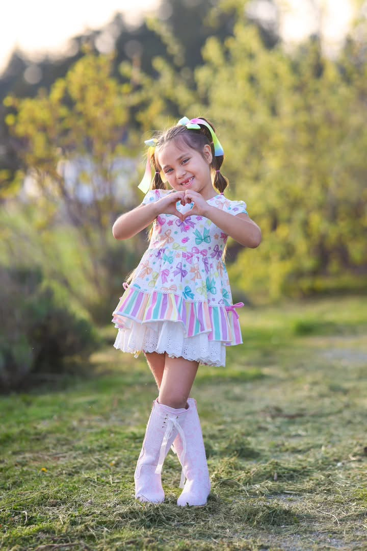 Pink Knee High Lace Victorian Boot